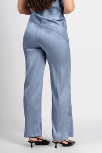 Satin wide leg pants slate grey - Trendy pants - Fun Easter Looks at Lush Fashion Lounge Boutique in Oklahoma