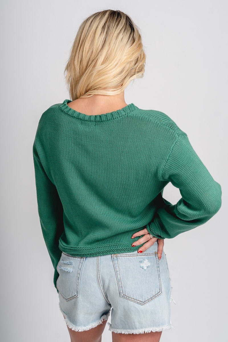 Z Supply Emerson sweater botanical green - Z Supply Sweater - Z Supply Fashion at Lush Fashion Lounge Trendy Boutique Oklahoma City