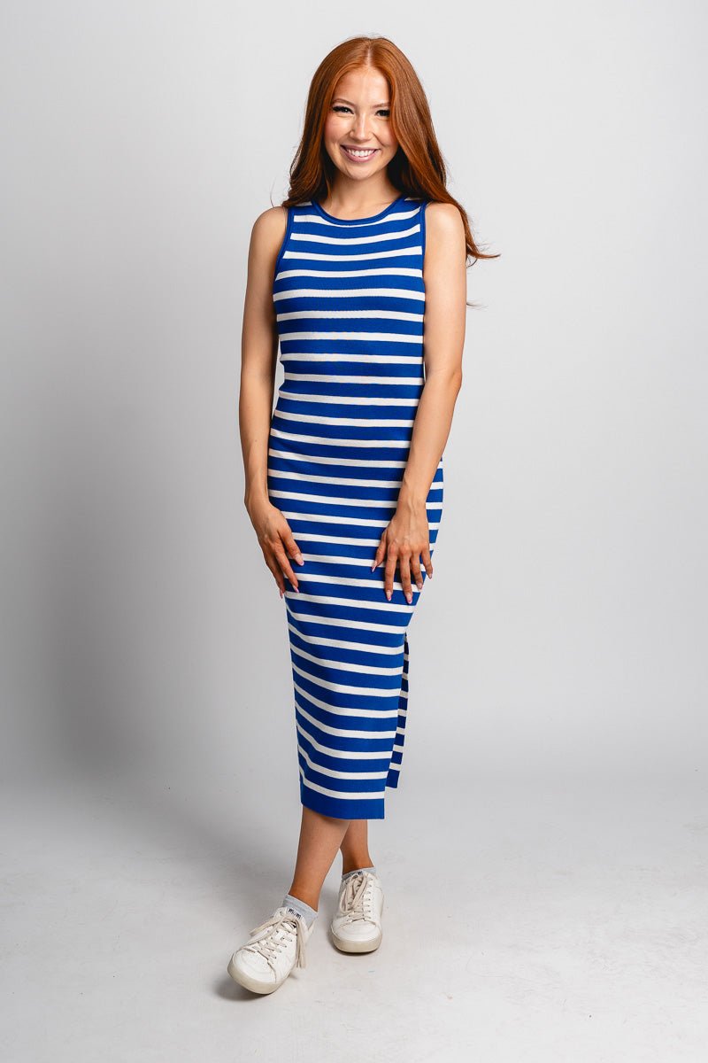 Isla striped midi dress Blue/white Blue/white / Medium Isla striped midi dress Blue/white Blue/white / Medium