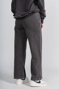 Acid wash sweatpants charcoal - Fun sweatpants - Unique Lounge Looks at Lush Fashion Lounge Boutique in Oklahoma