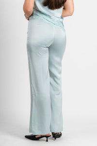 Satin wide leg pants sage - Stylish pants - Cute Easter Clothing Line at Lush Fashion Lounge Boutique in Oklahoma
