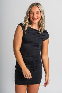 Off shoulder dress black - Affordable dress - Boutique Dresses at Lush Fashion Lounge Boutique in Oklahoma City