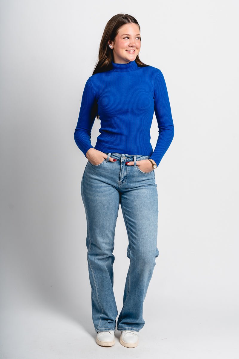 Long sleeve turtleneck top royal