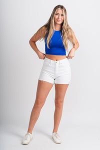 Crop tank top royal blue - Fun Tank Top - Unique American Summer Ideas at Lush Fashion Lounge Boutique in Oklahoma