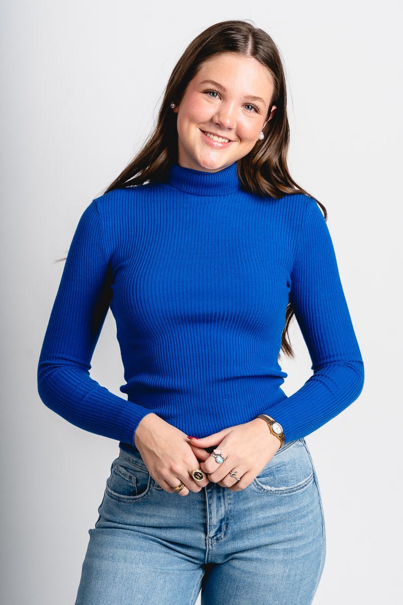 Long sleeve turtleneck top royal