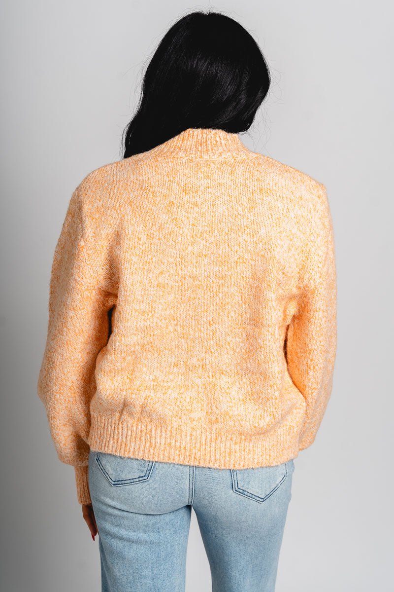 Triblend mock neck sweater marigold - Vintage OKC Basketball T-Shirts at Lush Fashion Lounge Boutique in Oklahoma City