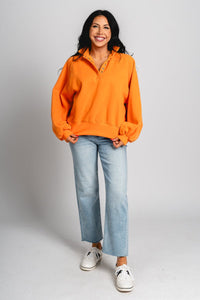 Collared pullover orange - Oklahoma City inspired graphic t-shirts at Lush Fashion Lounge Boutique in Oklahoma City