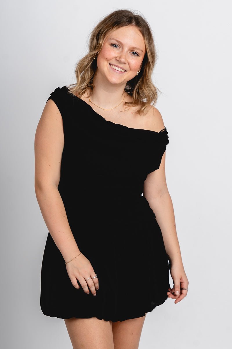 Bubble hem skirt black | Lush Fashion Lounge: boutique fashion skirts, affordable boutique skirts, cute affordable skirts