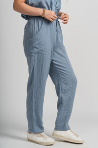 Fray detail cargo pants denim | Lush Fashion Lounge: women's boutique pants, boutique women's pants, affordable boutique pants, women's fashion pants