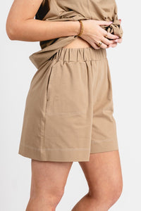 High rise shorts khaki - Cute shorts - Trendy Shorts at Lush Fashion Lounge Boutique in Oklahoma City