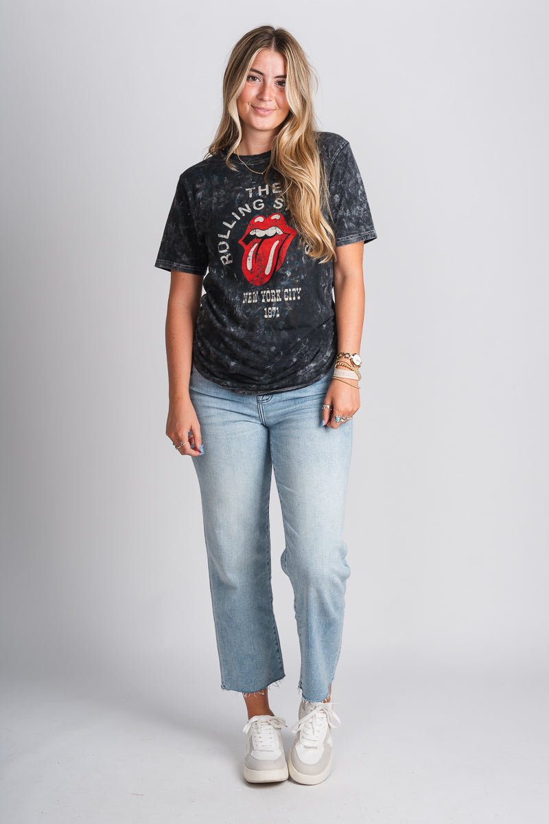 Rolling Stones mineral wash t-shirt black - Vintage Band T-Shirts and Sweatshirts at Lush Fashion Lounge Boutique in Oklahoma City