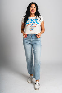 OKC basketball established micro tee off white - Trendy OKC Thunder T-Shirts at Lush Fashion Lounge Boutique in Oklahoma City