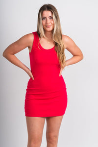 Ribbed tank dress fuchsia - Affordable Dress - Boutique Dresses at Lush Fashion Lounge Boutique in Oklahoma City
