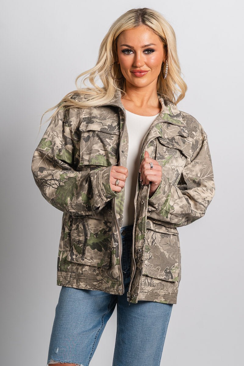 Camo utility jacket – Affordable Blazers | Cute Black Jackets at Lush Fashion Lounge Boutique in Oklahoma City