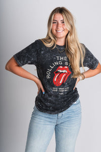 Rolling Stones mineral wash t-shirt black - Trendy Band T-Shirts and Sweatshirts at Lush Fashion Lounge Boutique in Oklahoma City