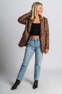 Leopard blazer camel – Trendy Jackets | Cute Fashion Blazers at Lush Fashion Lounge Boutique in Oklahoma City