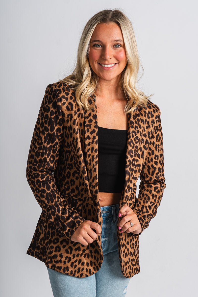 Leopard blazer camel – Fashionable Jackets | Trendy Blazers at Lush Fashion Lounge Boutique in Oklahoma City