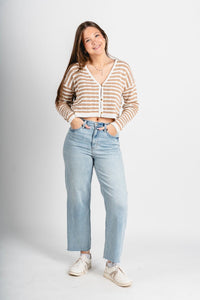 Daze Pleaser high rise wide ankle jeans new light | Lush Fashion Lounge: boutique women's jeans, fashion jeans for women, affordable fashion jeans, cute boutique jeans