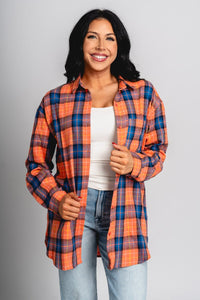 Plaid shirt orange - Trendy Oklahoma City Basketball T-Shirts Lush Fashion Lounge Boutique in Oklahoma City