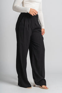 High waist pleated pants black | Lush Fashion Lounge: women's boutique pants, boutique women's pants, affordable boutique pants, women's fashion pants