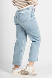 Daze Pleaser high rise wide ankle jeans new light | Lush Fashion Lounge: boutique women's jeans, fashion jeans for women, affordable fashion jeans, cute boutique jeans
