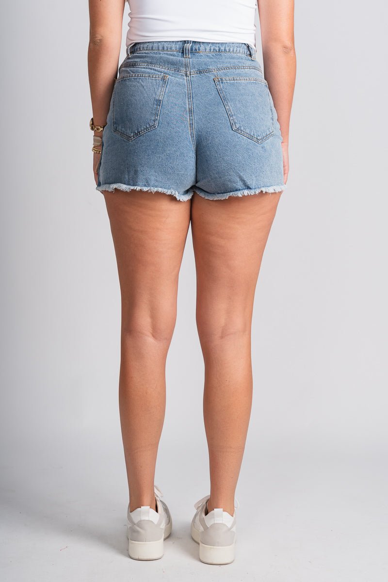 Overlap denim skort medium wash