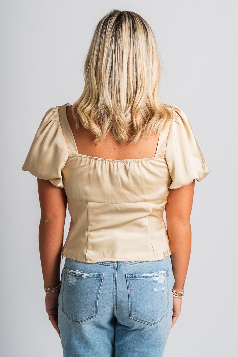 Balloon sleeve blouse champagne