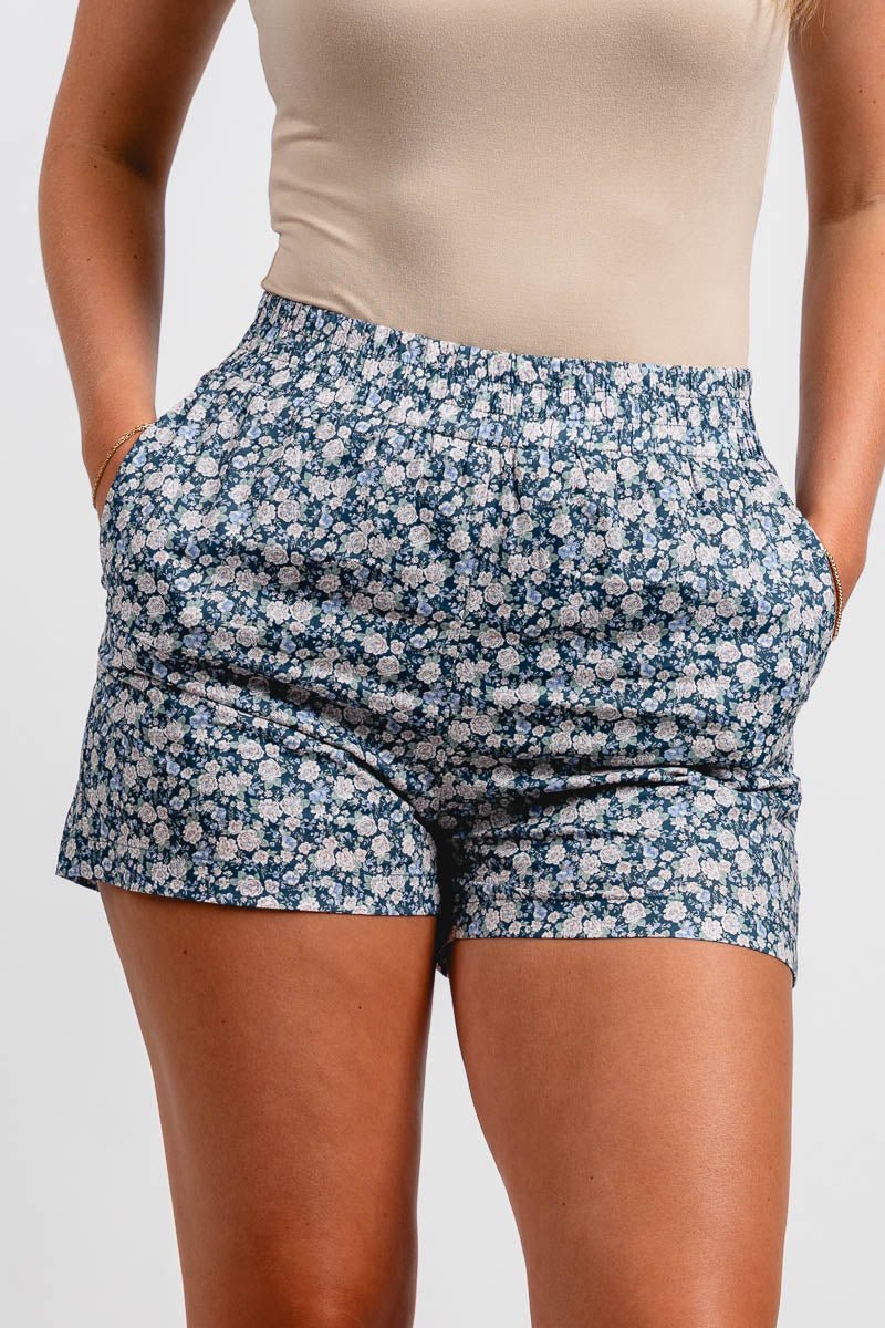 Floral shorts navy - Cute shorts - Trendy Shorts at Lush Fashion Lounge Boutique in Oklahoma City