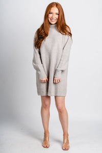 Mock neck sweater dress birch Stylish dress - Womens Fashion Dresses at Lush Fashion Lounge Boutique in Oklahoma City