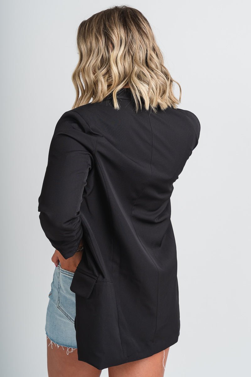 Boyfriend blazer black Trendy Jackets Fashionable Blazers Lush Fashion Lounge