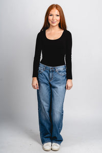 Cello low rise baggy jeans medium blue | Lush Fashion Lounge: boutique women's jeans, fashion jeans for women, affordable fashion jeans, cute boutique jeans