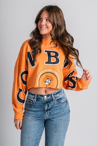 OSU OSU Cowboys Phipps long sleeve crop sweatshirt sherbert Sweatshirt | Lush Fashion Lounge Trendy Oklahoma State Cowboys Apparel & Cute Gameday T-Shirts