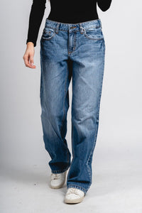 Cello low rise baggy jeans medium blue | Lush Fashion Lounge: boutique women's jeans, fashion jeans for women, affordable fashion jeans, cute boutique jeans
