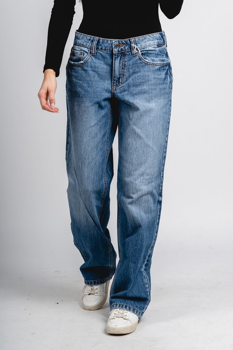 Cello low rise baggy jeans medium blue | Lush Fashion Lounge: boutique women's jeans, fashion jeans for women, affordable fashion jeans, cute boutique jeans