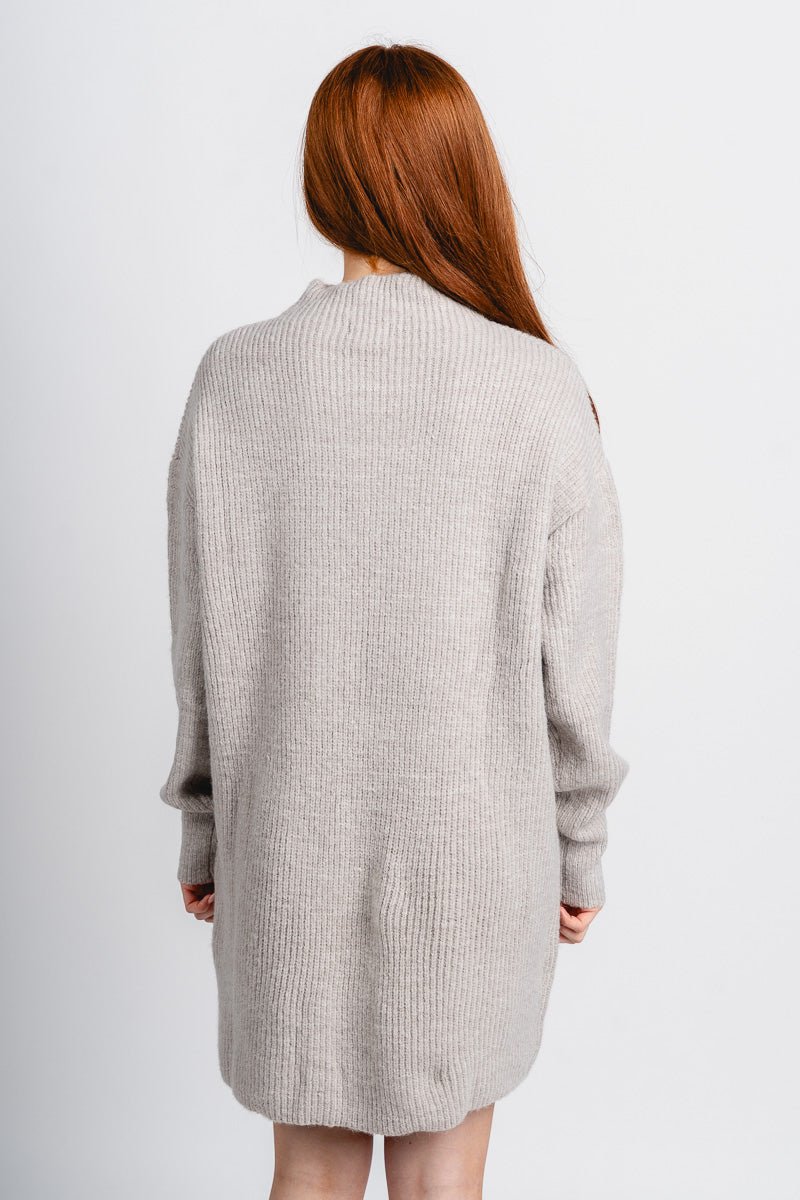Mock neck sweater dress birch