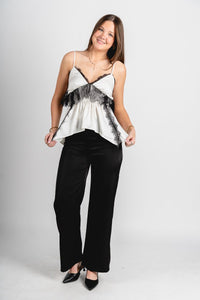 Satin wide leg pants black | Lush Fashion Lounge: women's boutique pants, boutique women's pants, affordable boutique pants, women's fashion pants