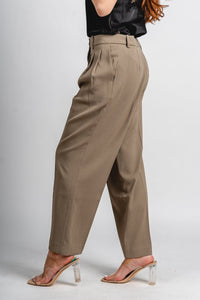 Pleated trouser pants taupe | Lush Fashion Lounge: women's boutique pants, boutique women's pants, affordable boutique pants, women's fashion pants