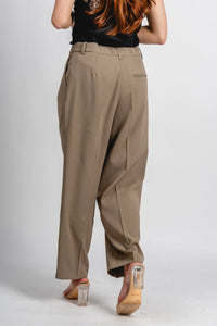 Pleated trouser pants taupe | Lush Fashion Lounge: women's boutique pants, boutique women's pants, affordable boutique pants, women's fashion pants