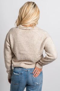 Z Supply Redford sweater light heather oatmeal - Z Supply Sweater - Z Supply Fashion at Lush Fashion Lounge Trendy Boutique Oklahoma City