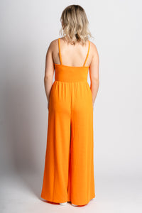 Ribbed knit jumpsuit orange - Trendy Oklahoma City Basketball T-Shirts Lush Fashion Lounge Boutique in Oklahoma City