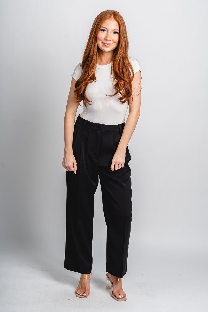 Pleated trouser pants black | Lush Fashion Lounge: women's boutique pants, boutique women's pants, affordable boutique pants, women's fashion pants