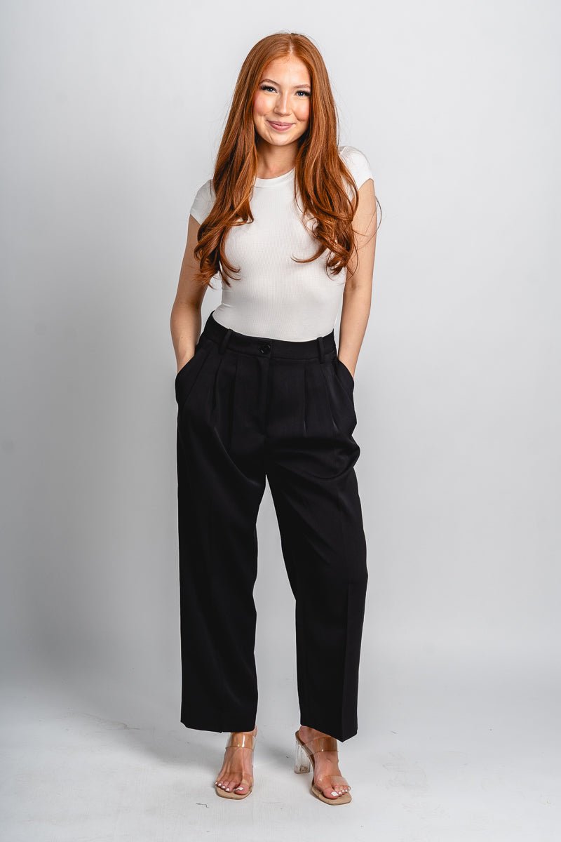 Pleated trouser pants black | Lush Fashion Lounge: women's boutique pants, boutique women's pants, affordable boutique pants, women's fashion pants