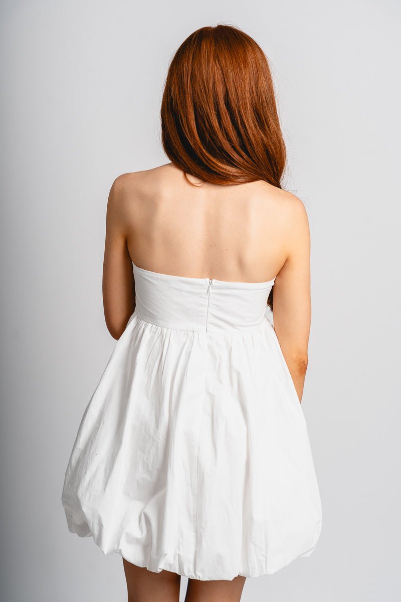 Strapless babydoll dress white