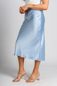 Satin midi skirt ice blue - Stylish midi skirt - Cute Easter Outfits at Lush Fashion Lounge Boutique in Oklahoma