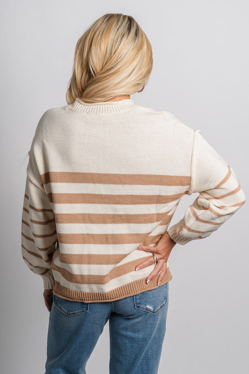 Striped sweater taupe