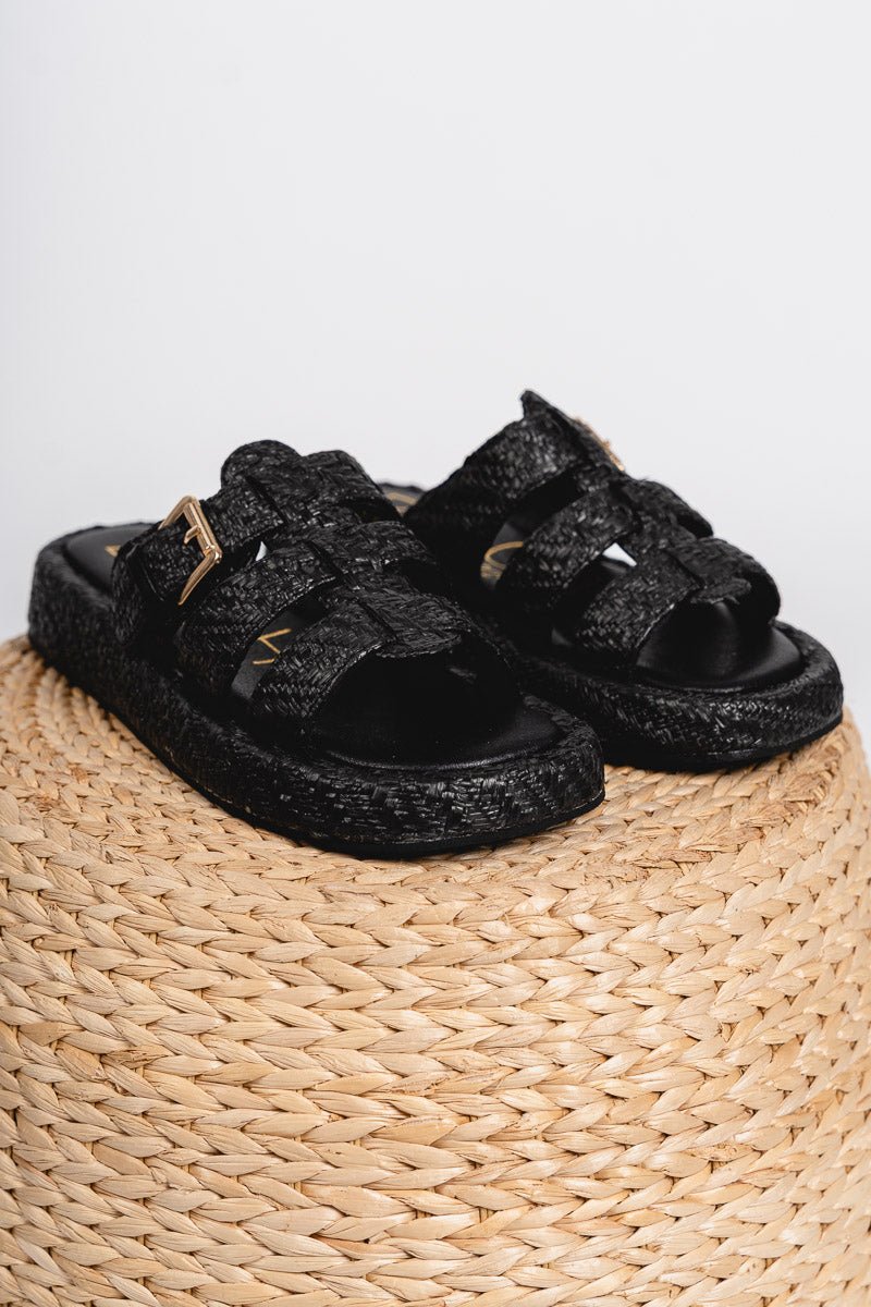 Ciao slip on sandal black - Trendy Shoes - Cute Vacation Collection at Lush Fashion Lounge Boutique in Oklahoma City