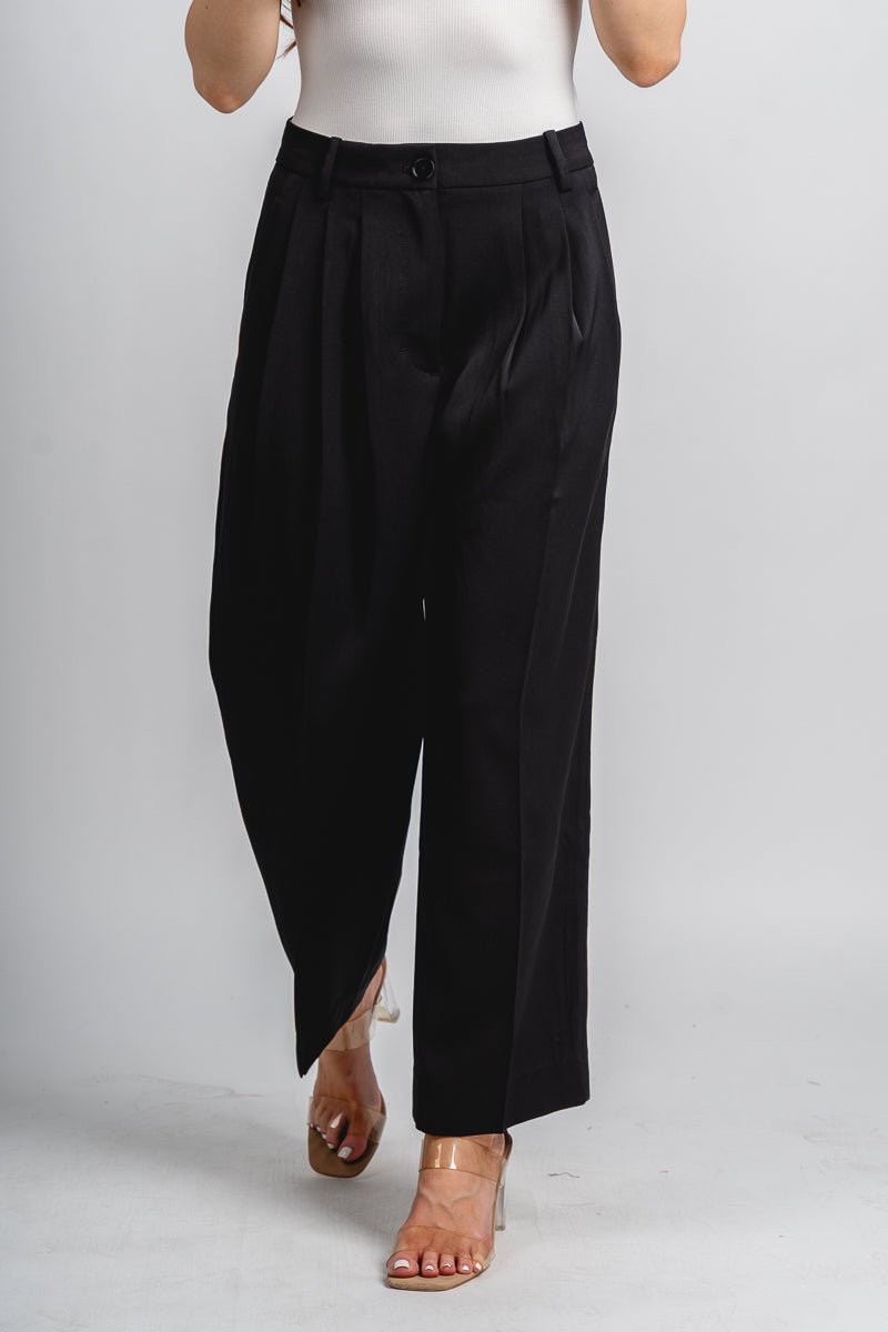 Pleated trouser pants black | Lush Fashion Lounge: women's boutique pants, boutique women's pants, affordable boutique pants, women's fashion pants
