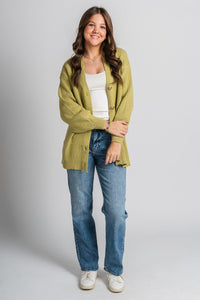 Oversized cardigan sage - Trendy Cardigan - Fashion Cardigans & Cute Kimonos at Lush Fashion Lounge Boutique in Oklahoma City