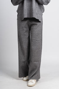 Delilah wide leg pants heather grey | Lush Fashion Lounge: women's boutique pants, boutique women's pants, affordable boutique pants, women's fashion pants