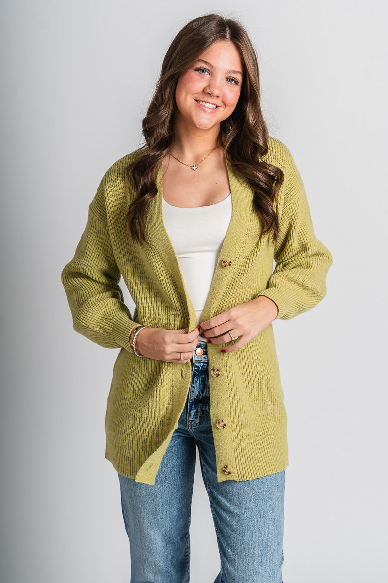 Oversized cardigan sage - Cute Cardigan - Trendy Cardigans & Stylish Kimonos at Lush Fashion Lounge Boutique in Oklahoma City